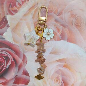 Natural Stone Bag Charm/Keychain